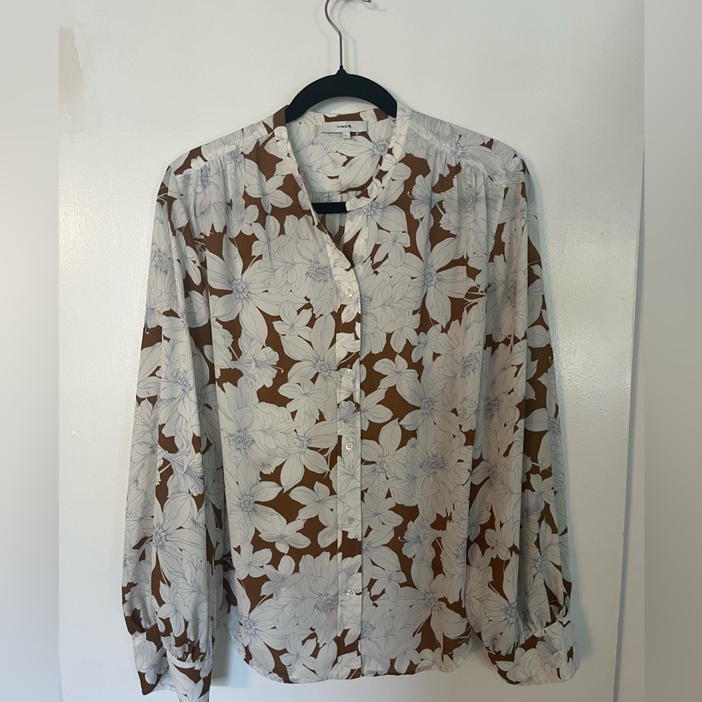 Vince L floral blouse